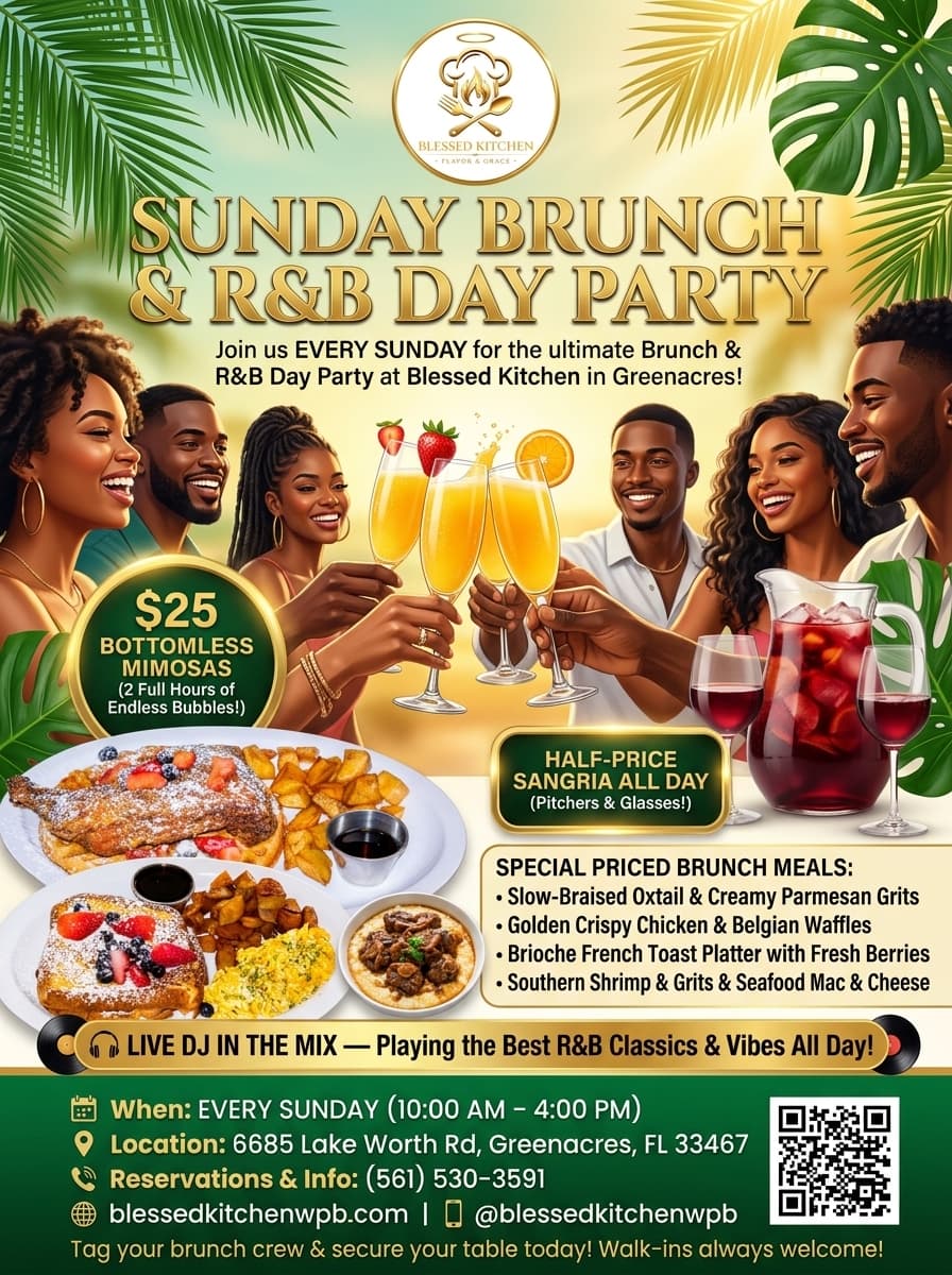 Blessed Kitchen Sunday Brunch & R&B Day Party Official Flyer
